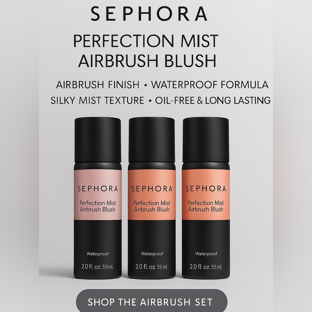 Sephora Perfection Mist Airbrush Blush - set of 3